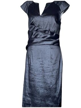 Arianna Papell Gray Taffeta Cocktail Dress Shiny Satin Special Occasion